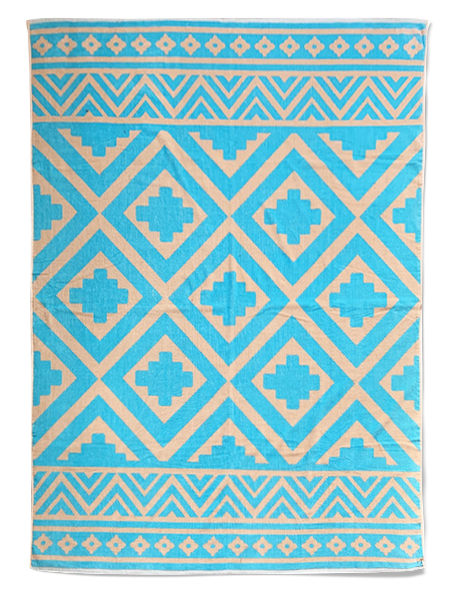 Serviette de plage éponge velours bleu turquoise hancock 140 x 180 (photo) Serviette de plage éponge velours bleu turquoise hancock 140 x 180
