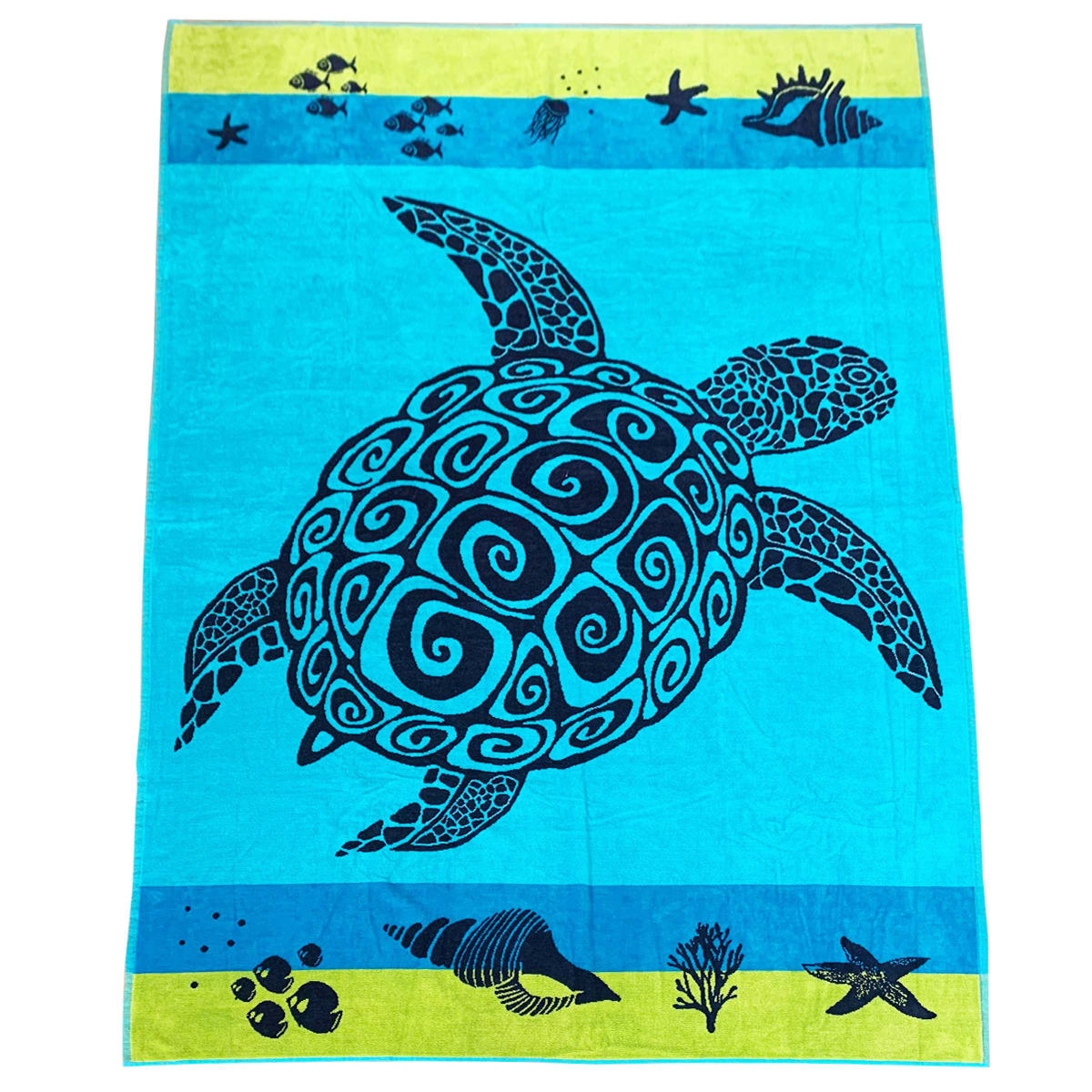 Serviette de plage éponge velours bleu warwick 140 x 200 (photo) Serviette de plage éponge velours bleu warwick 140 x 200