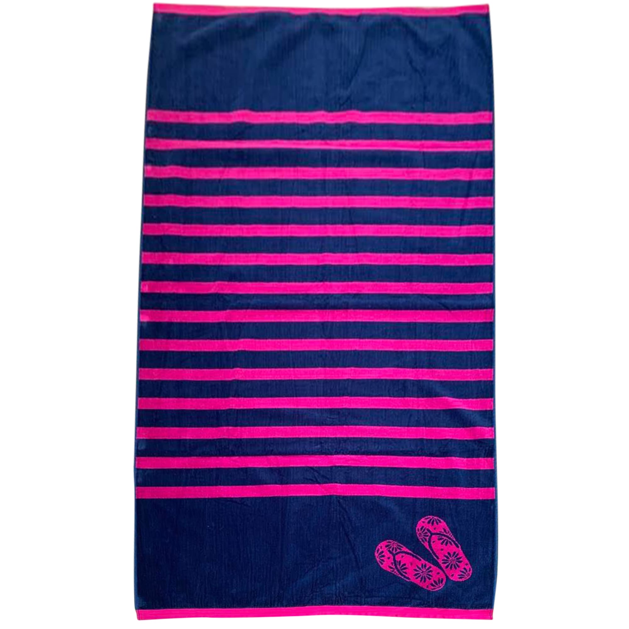 Serviette de plage éponge velours bleu marine bahia tong 90 x 170 (photo) Serviette de plage éponge velours bleu marine bahia tong 90 x 170