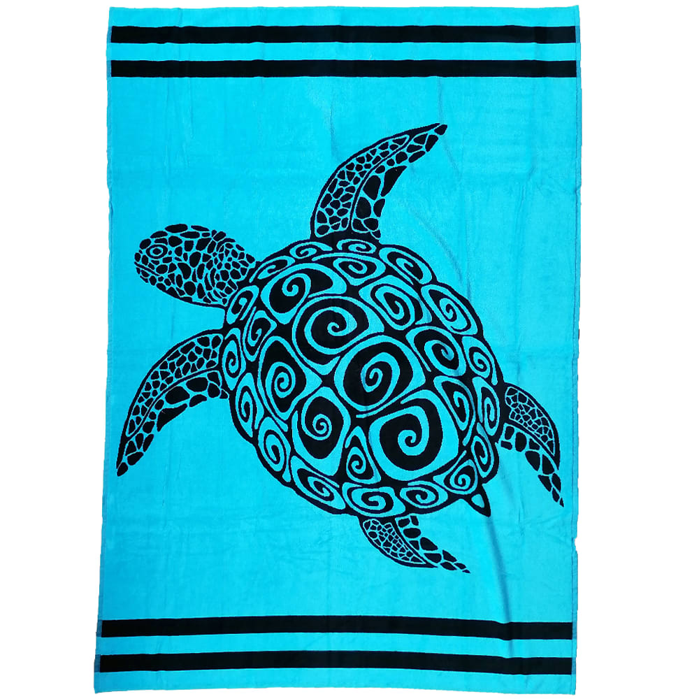 Serviette de plage éponge velours bleu lajolla 140 x 200 (photo) Serviette de plage éponge velours bleu lajolla 140 x 200