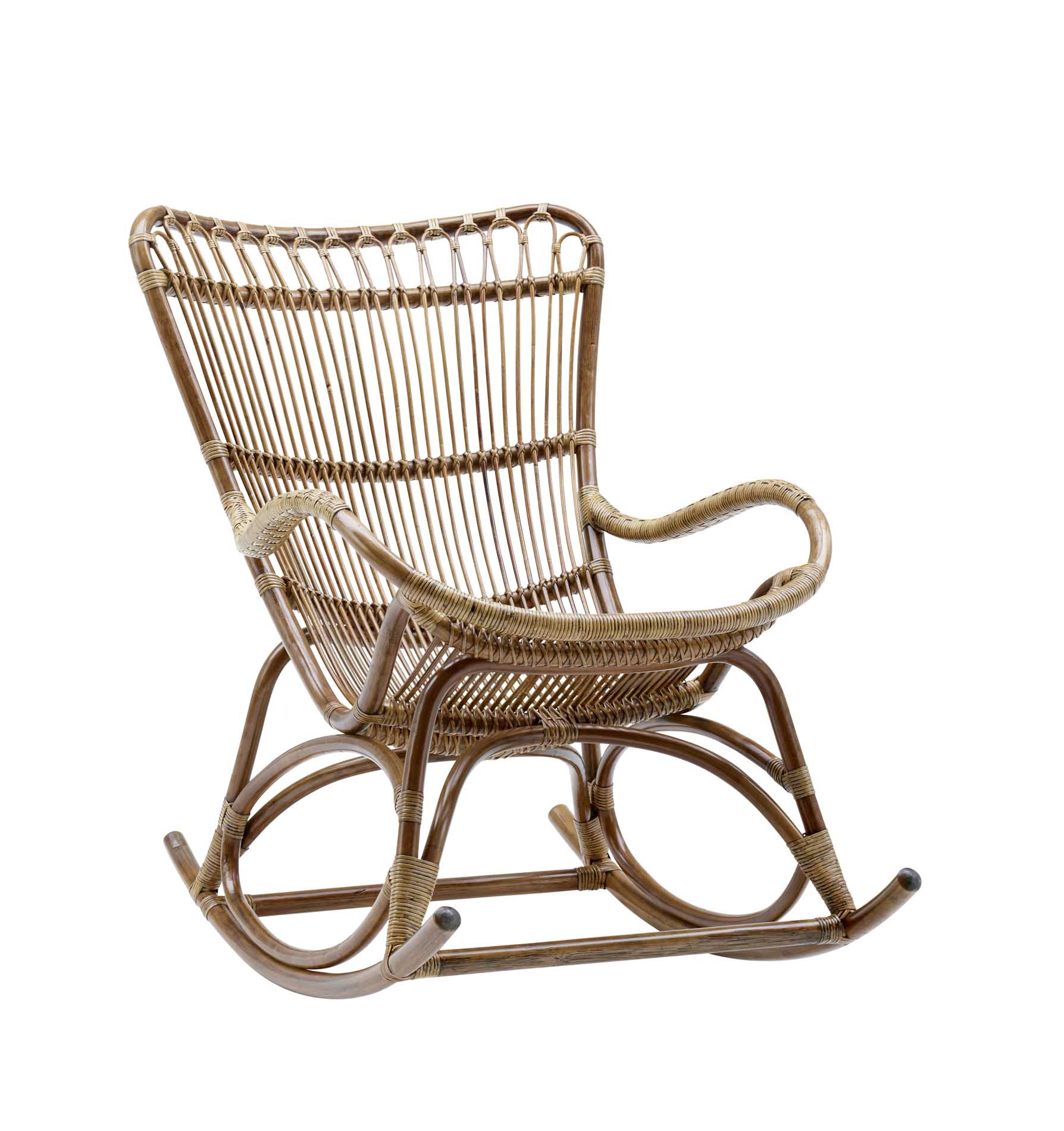 Rocking chair en rotin antique
