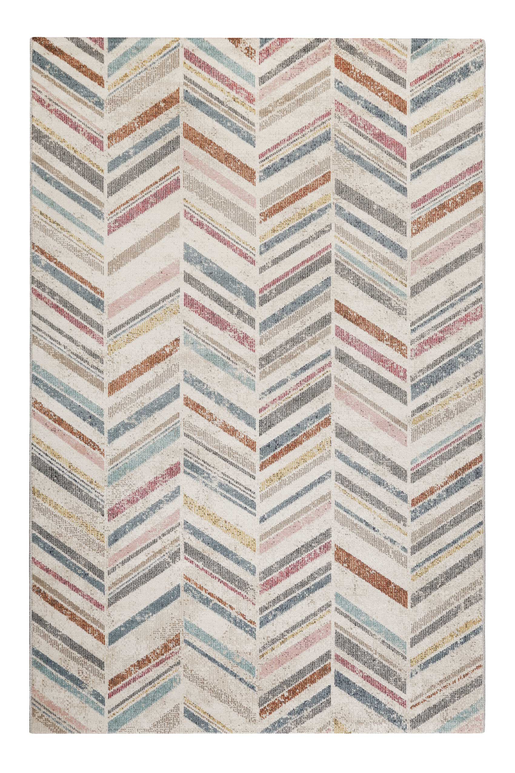 Tapis in/outdoor tissé plat motif chevrons vintage coloré 133x200 Tapis in/outdoor tissé plat motif chevrons vintage coloré 133x200