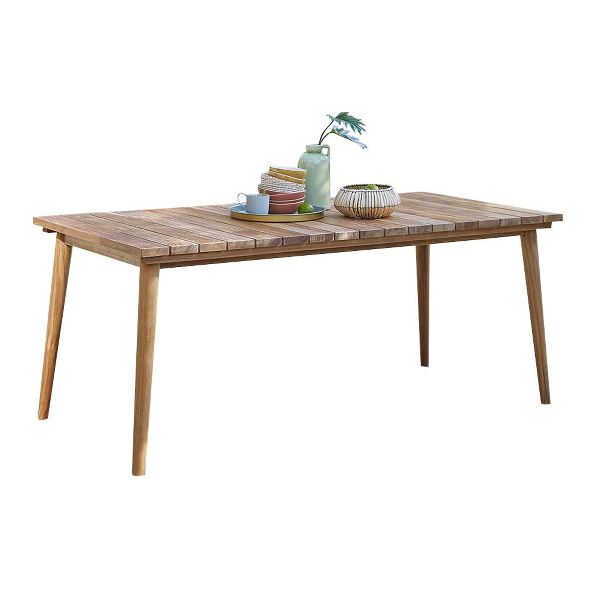 Table de jardin rectangulaire en teck 6/8 personnes