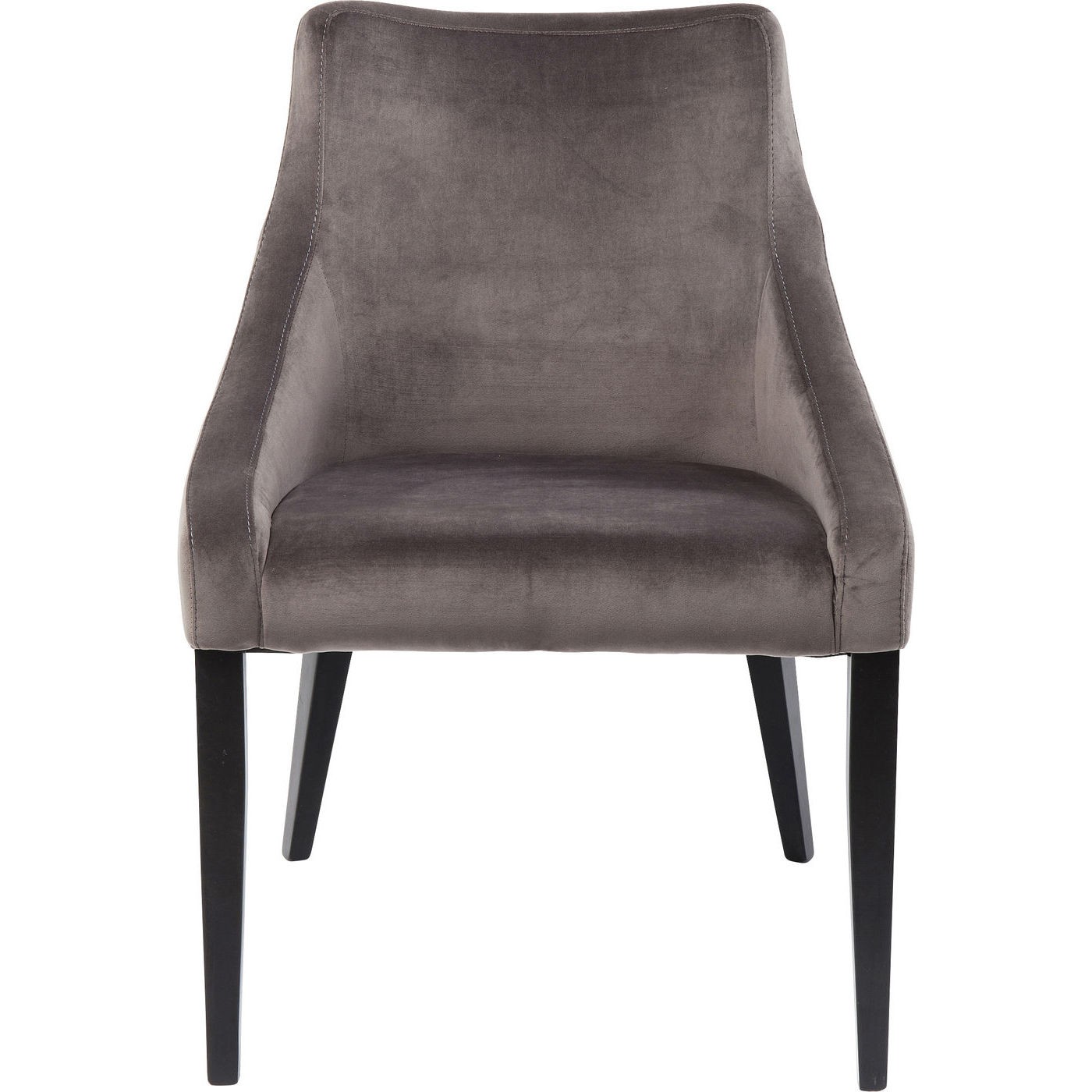 Chaise en velours gris et hêtre laqué noir