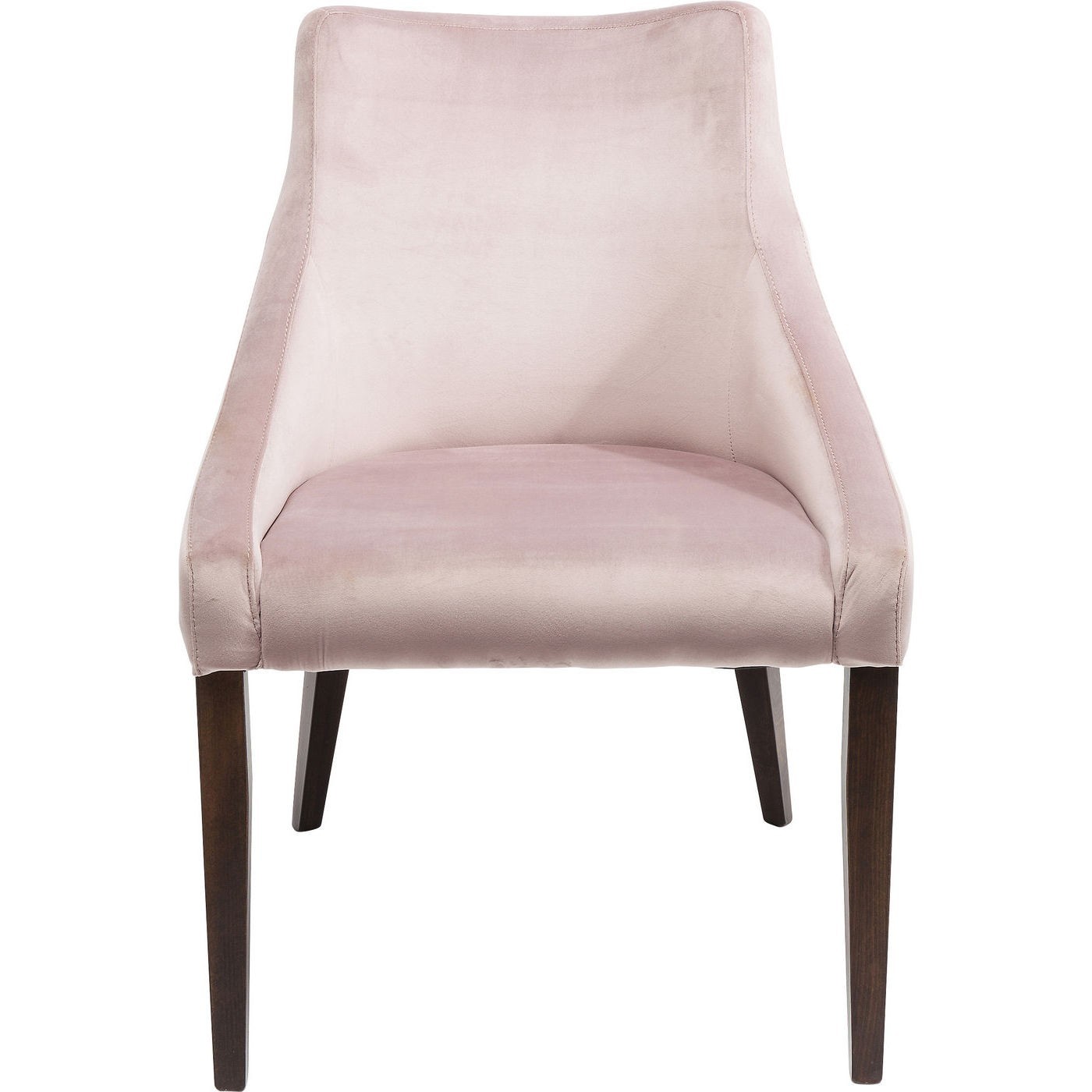 Chaise en velours rose et hêtre laqué