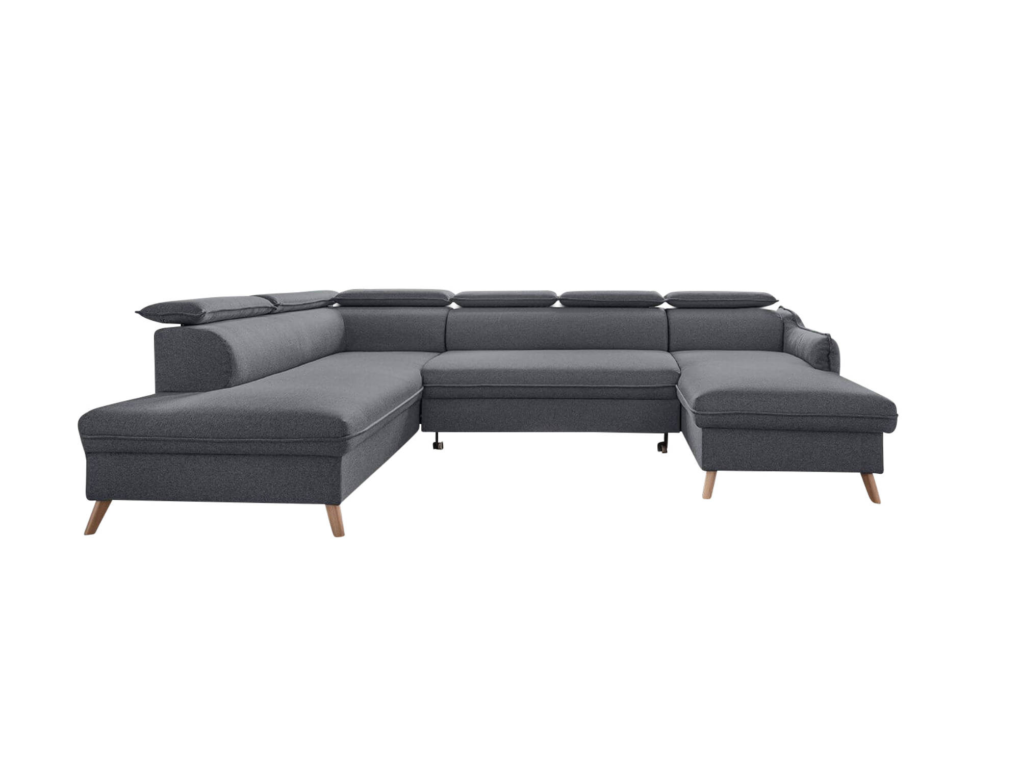 Canapé panoramique Angle gauche 7 places Tissu Gris foncé Canapé panoramique Angle gauche 7 places Tissu Gris foncé