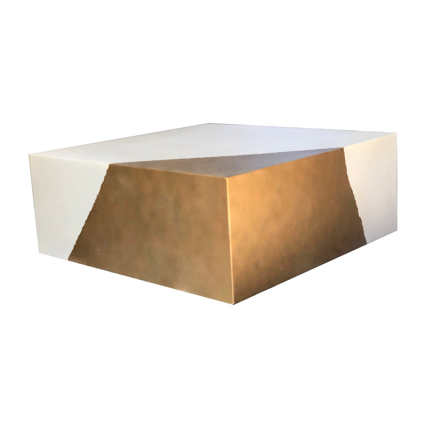 Table basse béton blanc/doré