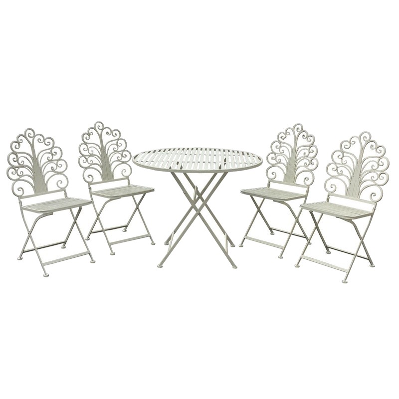 Ensemble salon de jardin fer pliable pliable blanc Ensemble salon de jardin fer pliable pliable blanc