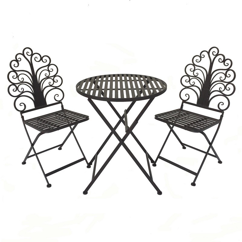 Ensemble salon de jardin fer pliable marron Ensemble salon de jardin fer pliable marron