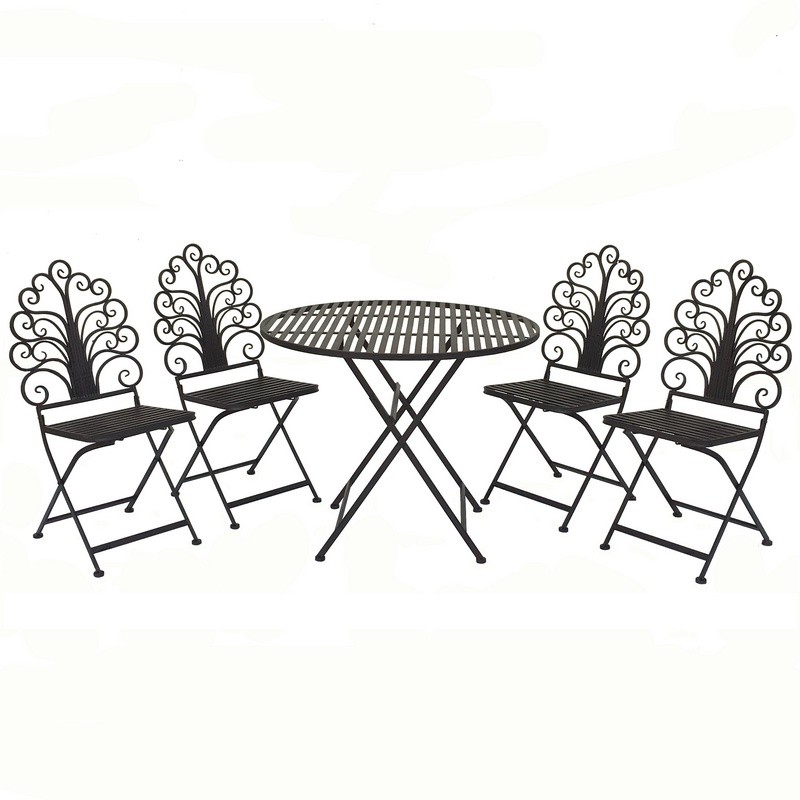 Ensemble salon de jardin fer pliable marron Ensemble salon de jardin fer pliable marron