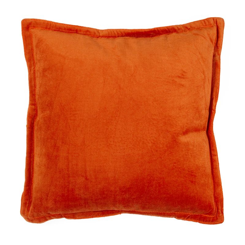 Coussin en velours de coton orange 40x40