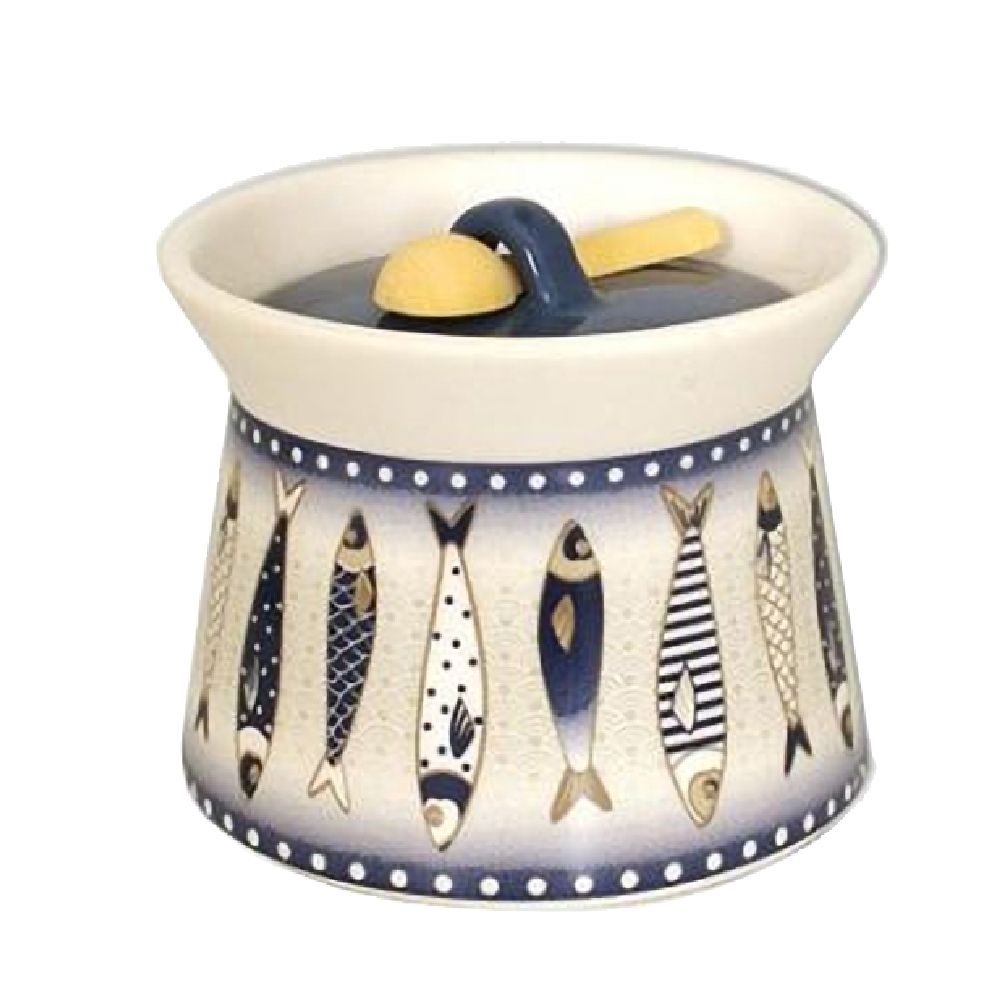 Pot à sel en céramique avec cuillère Pot à sel en céramique avec cuillère