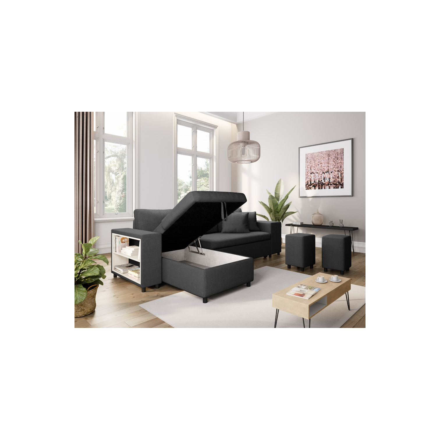 mady - Canapé convertible Gris - Vue supplémentaire 2