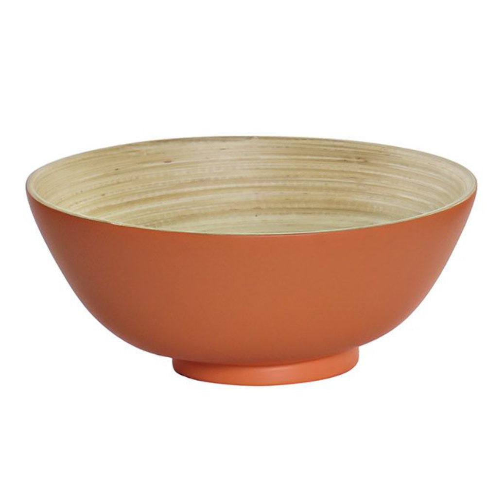 Bol orange en bambou D18cm