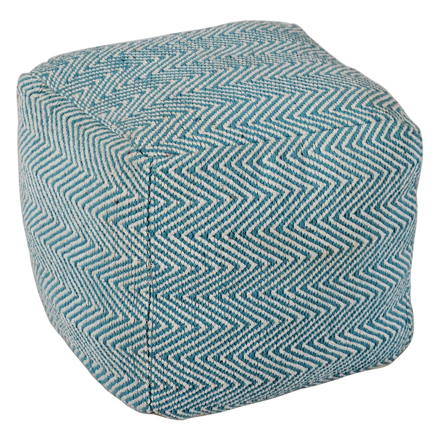 Pouf  tissu bleu