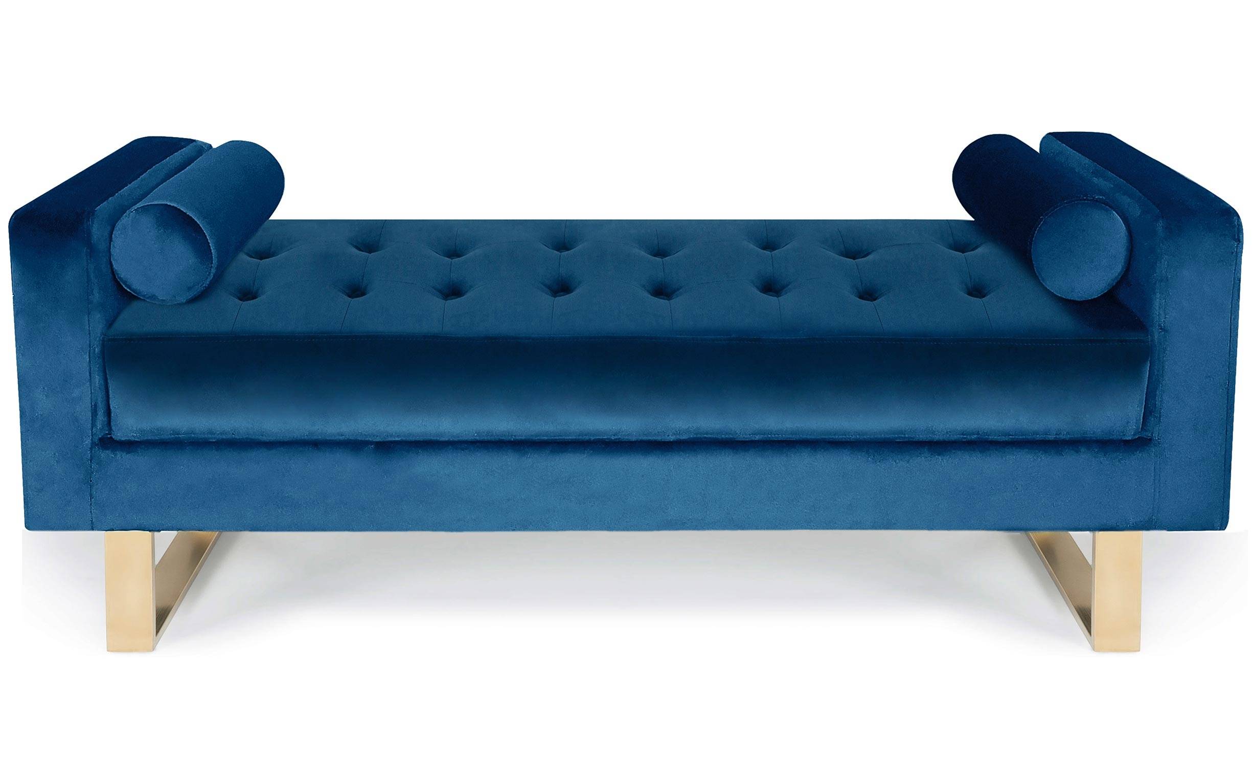 Banquette capitonnée velours bleu (photo) Banquette capitonnée velours bleu