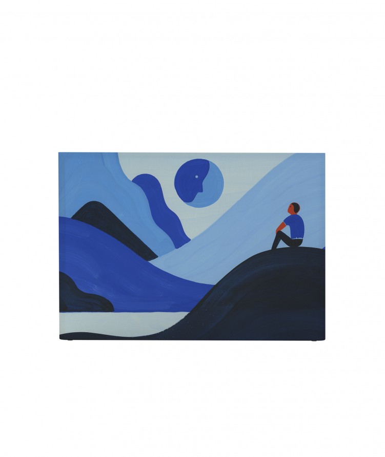 Tête de lit avec housse Bleu 140 cm (photo) Tête de lit avec housse Bleu 140 cm