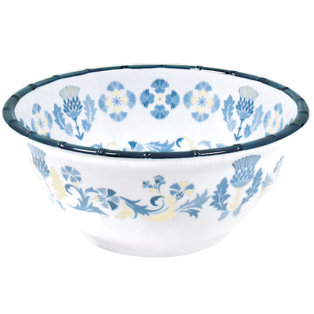 Saladier profond en mélamine pure bleu et beige (photo) Saladier profond en mélamine pure bleu et beige