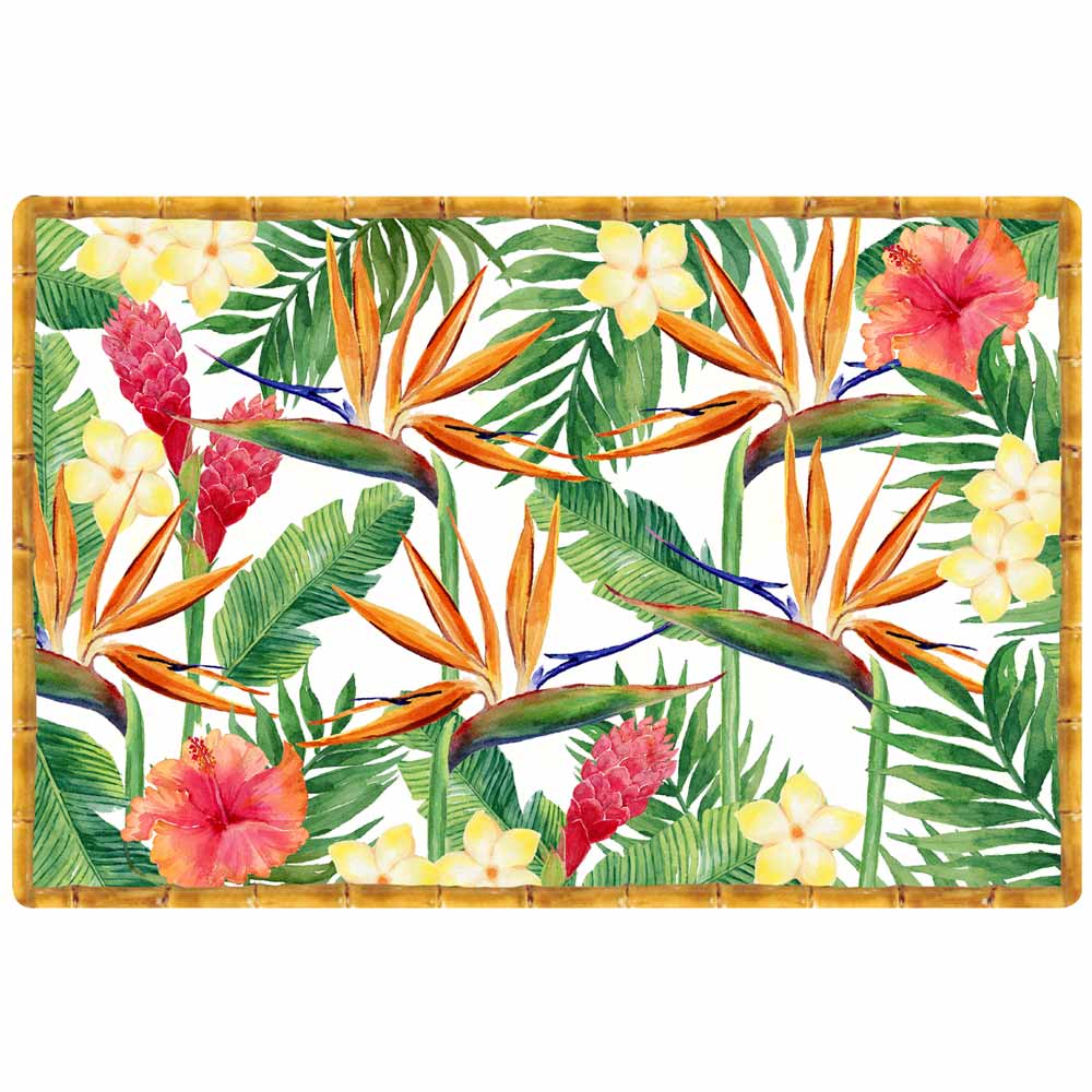 Lot de 6 Set de table avec un imprimé fleurs exotiques 45x30 cm (photo) Lot de 6 Set de table avec un imprimé fleurs exotiques 45x30 cm