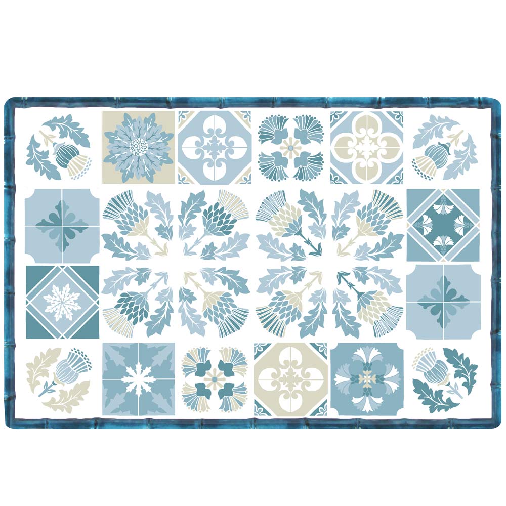 Set de table (45 x 30 cm) bleu et blanc - Lot de 6 (photo) Set de table (45 x 30 cm) bleu et blanc - Lot de 6