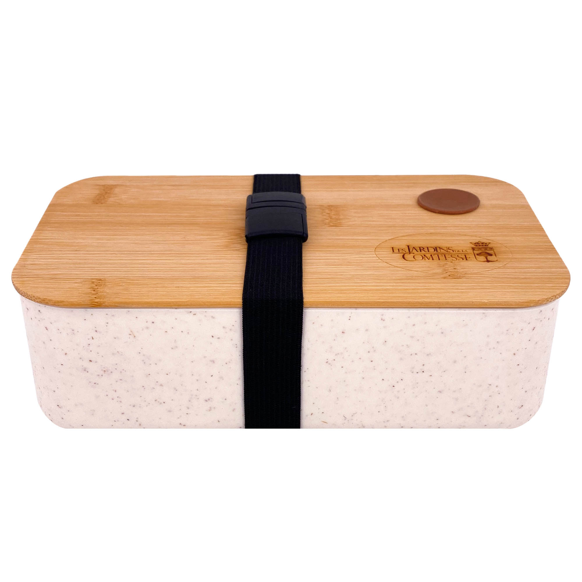 Lunchbox en fibre de blé et couvercle bambou hermétique 19,5 x 12 cm