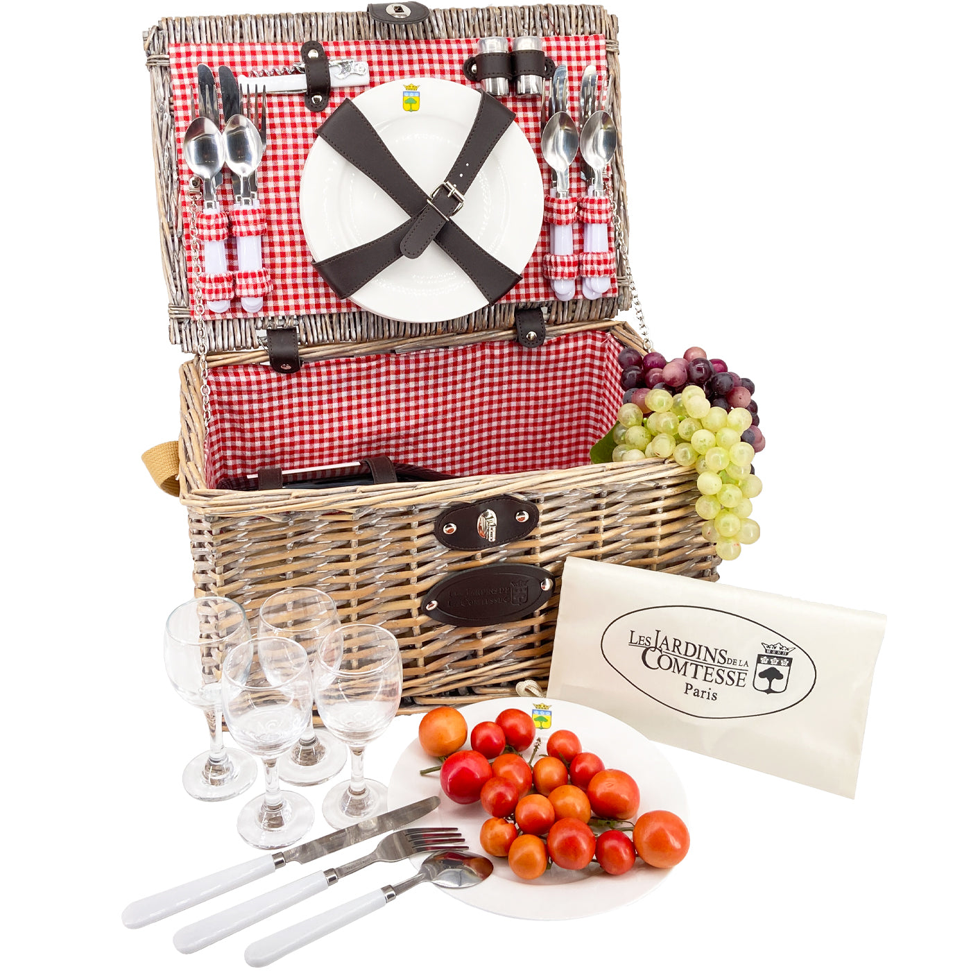 Panier Pique-nique Sully vichy rouge 4 Personnes Panier Pique-nique Sully vichy rouge 4 Personnes