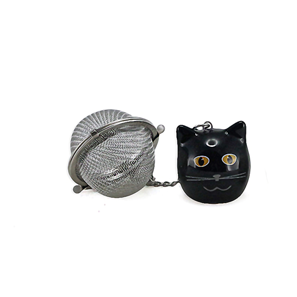 Boule à thé breloque chat noir 3,5cm (photo) Boule à thé breloque chat noir 3,5cm