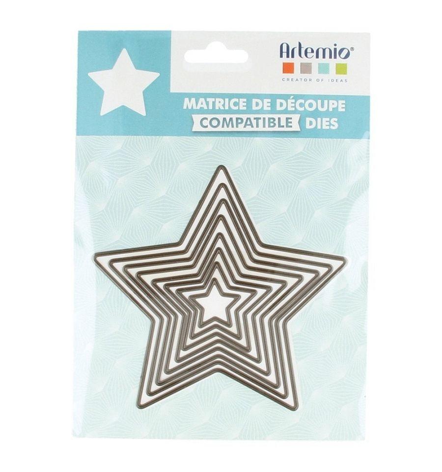 Matrices de découpe 8 grandes étoiles à 5 branches Matrices de découpe 8 grandes étoiles à 5 branches