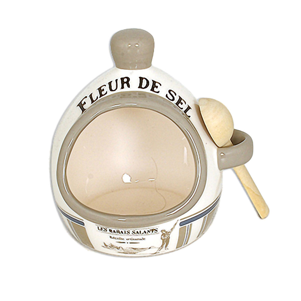 Main à sel en faïence avec cuillère Main à sel en faïence avec cuillère