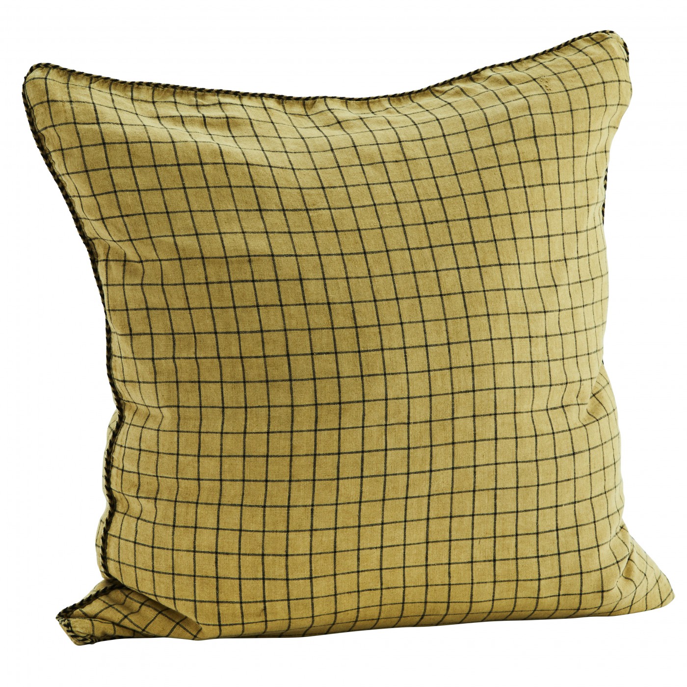 Housse de coussin en lin à carreaux 50x50 Housse de coussin en lin à carreaux 50x50