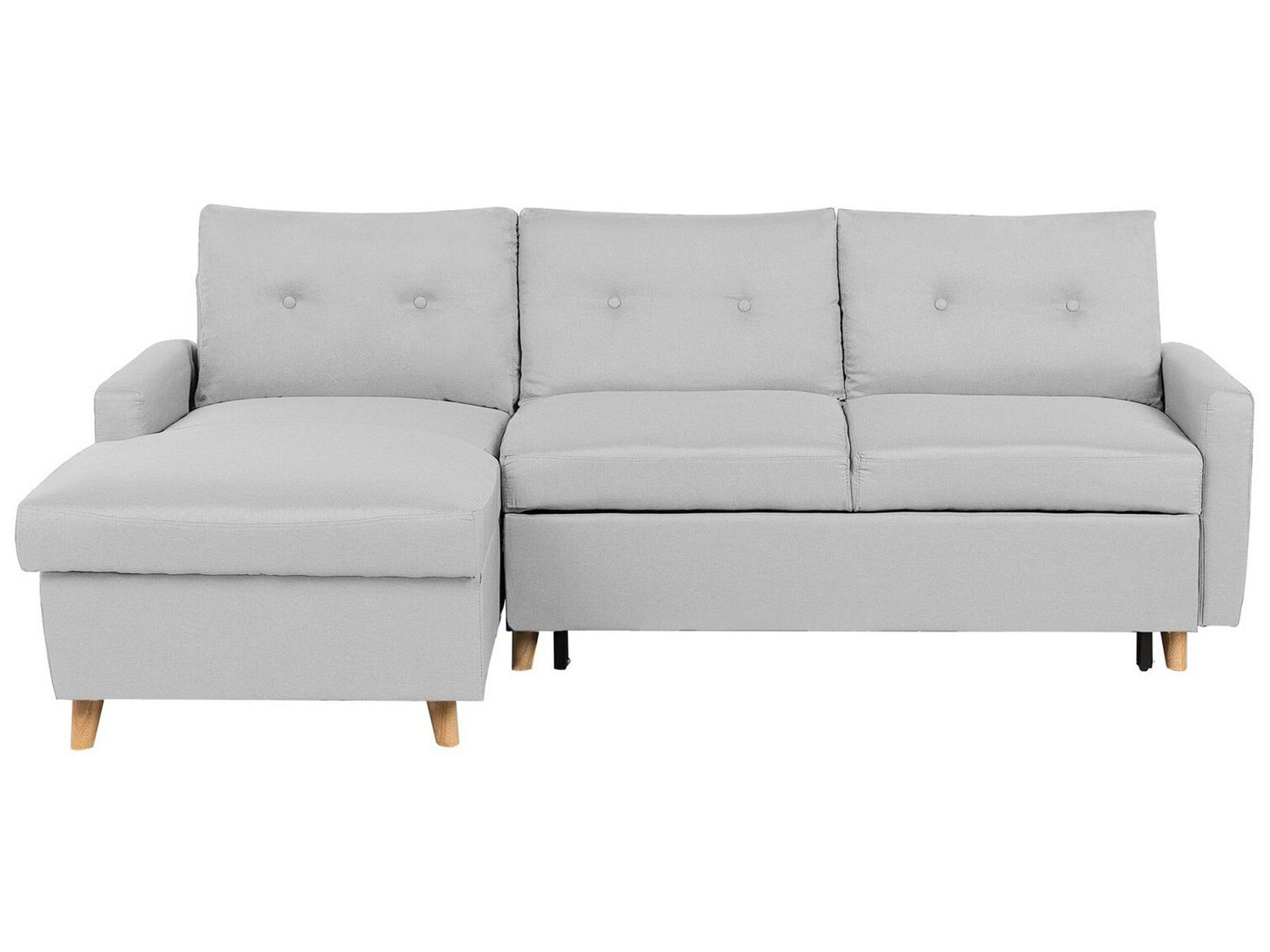 Canapé angle à droite convertible 4 places en tissu gris clair (photo) Canapé angle à droite convertible 4 places en tissu gris clair