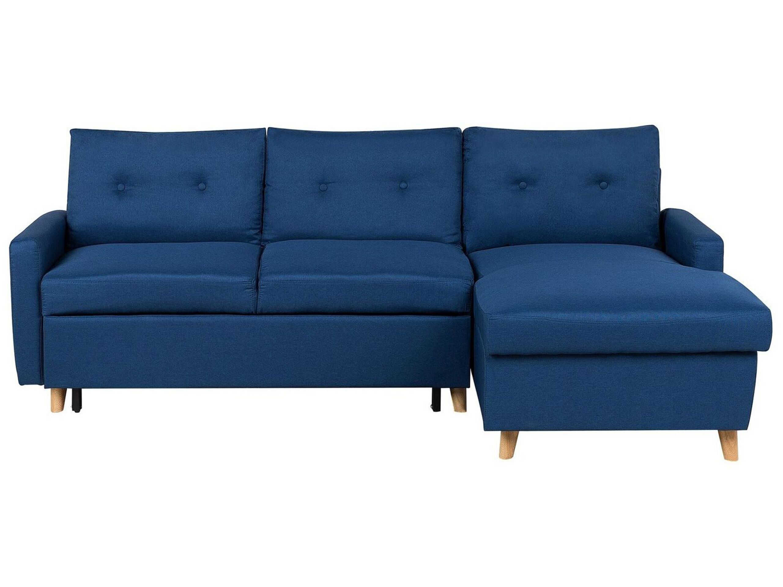 Canapé angle à gauche convertible 4 places en tissu bleu marine (photo) Canapé angle à gauche convertible 4 places en tissu bleu marine