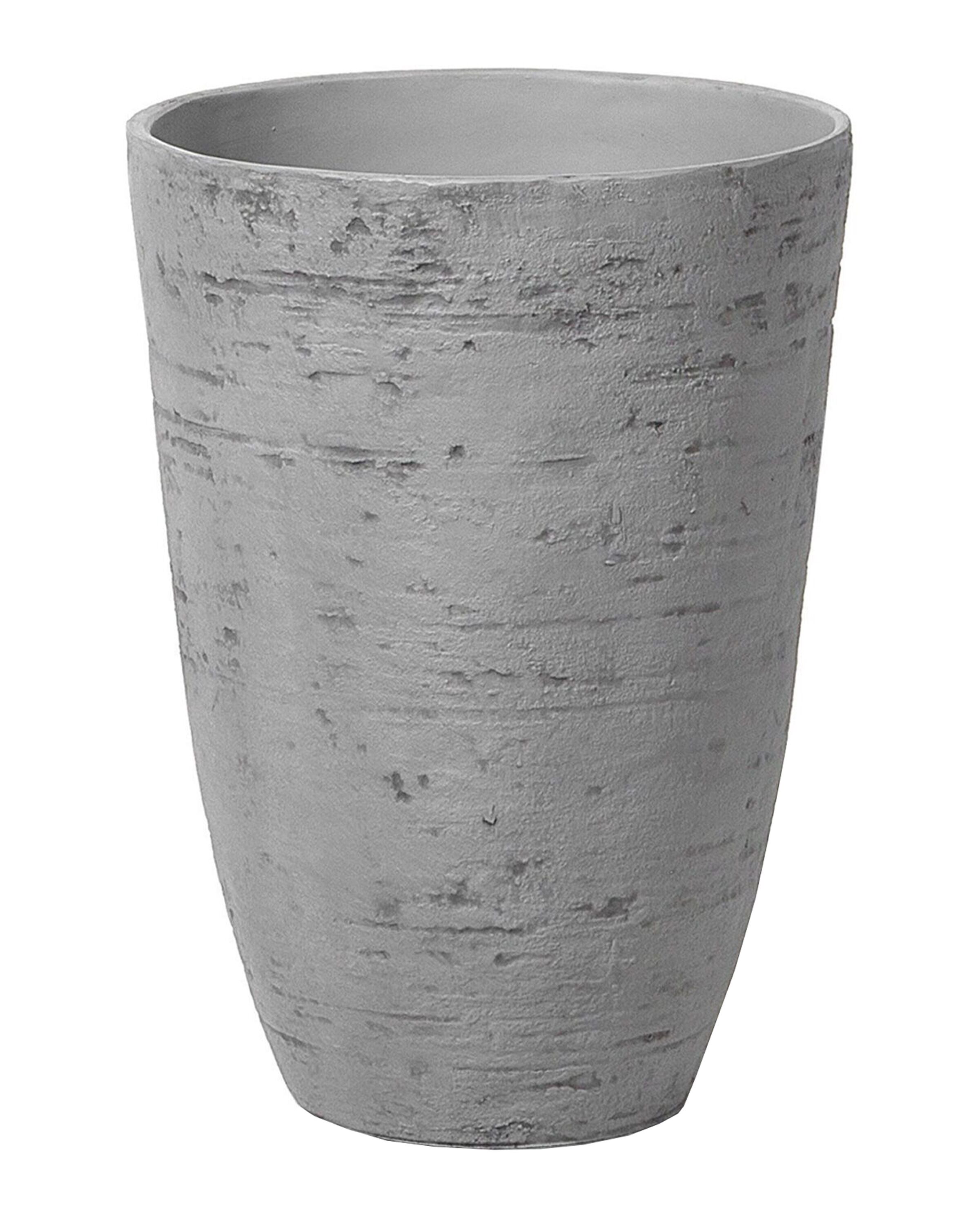 Petit cache-pot gris en pierre en forme de vase (photo) Petit cache-pot gris en pierre en forme de vase
