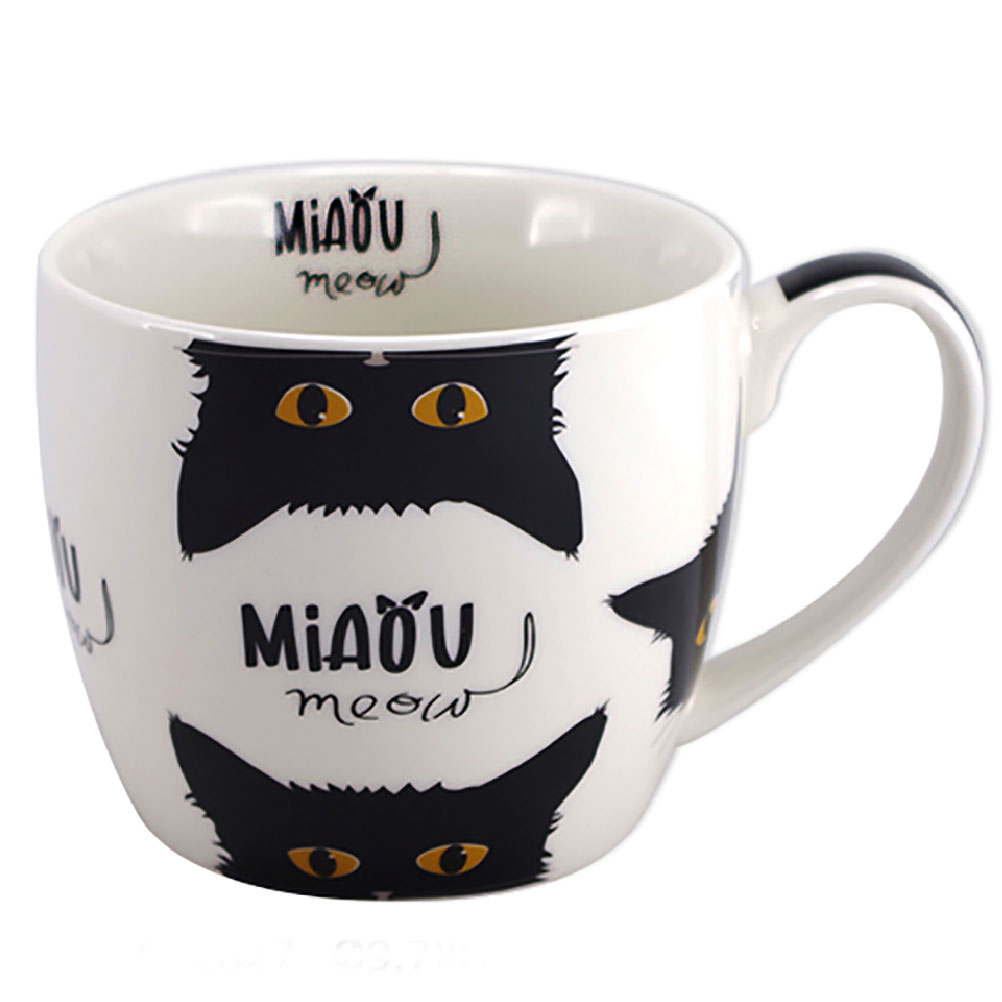 Tasse en porcelaine chat D9,5cm