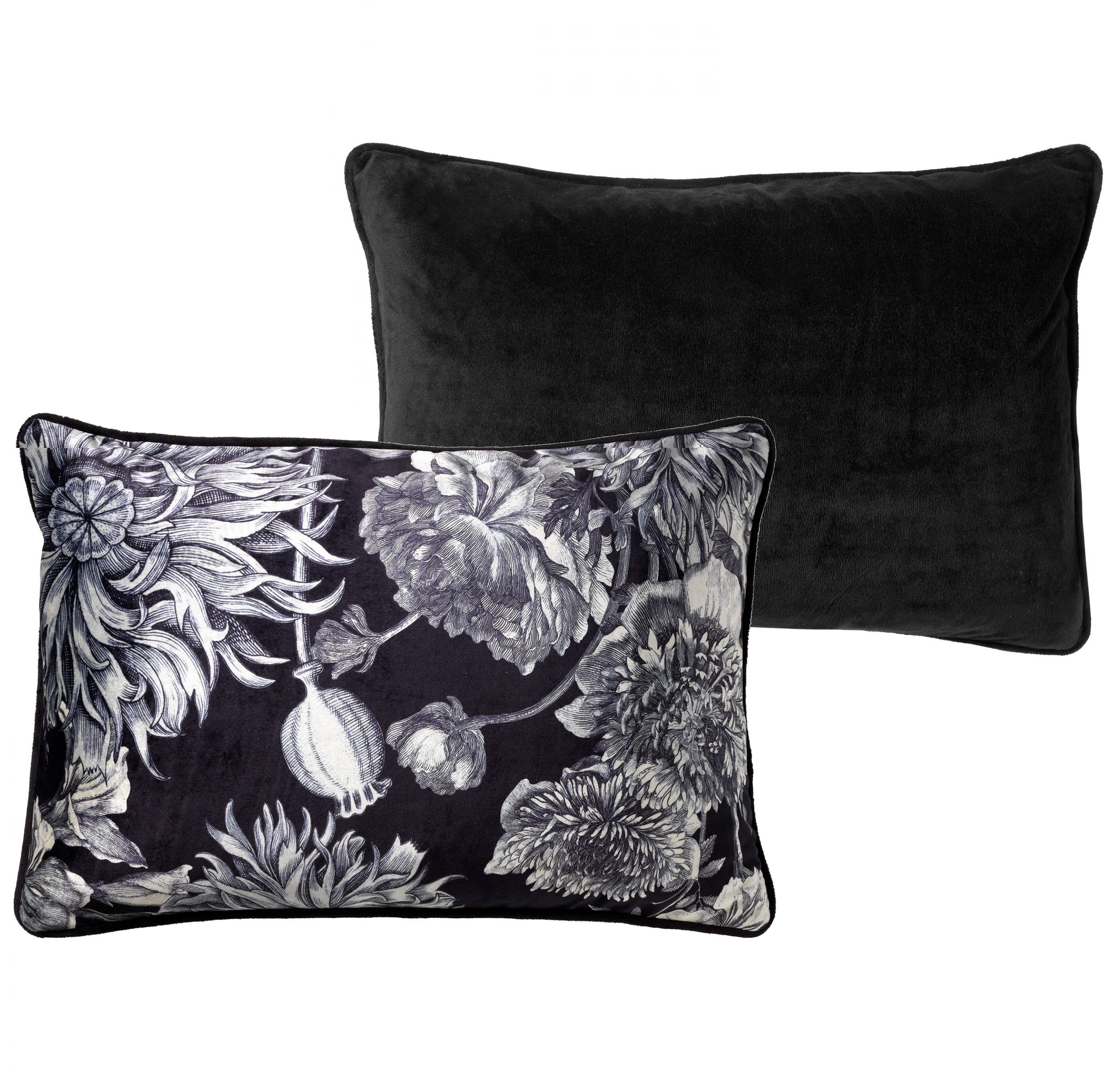 coussin en velours Noir 40x60 (photo) coussin en velours Noir 40x60