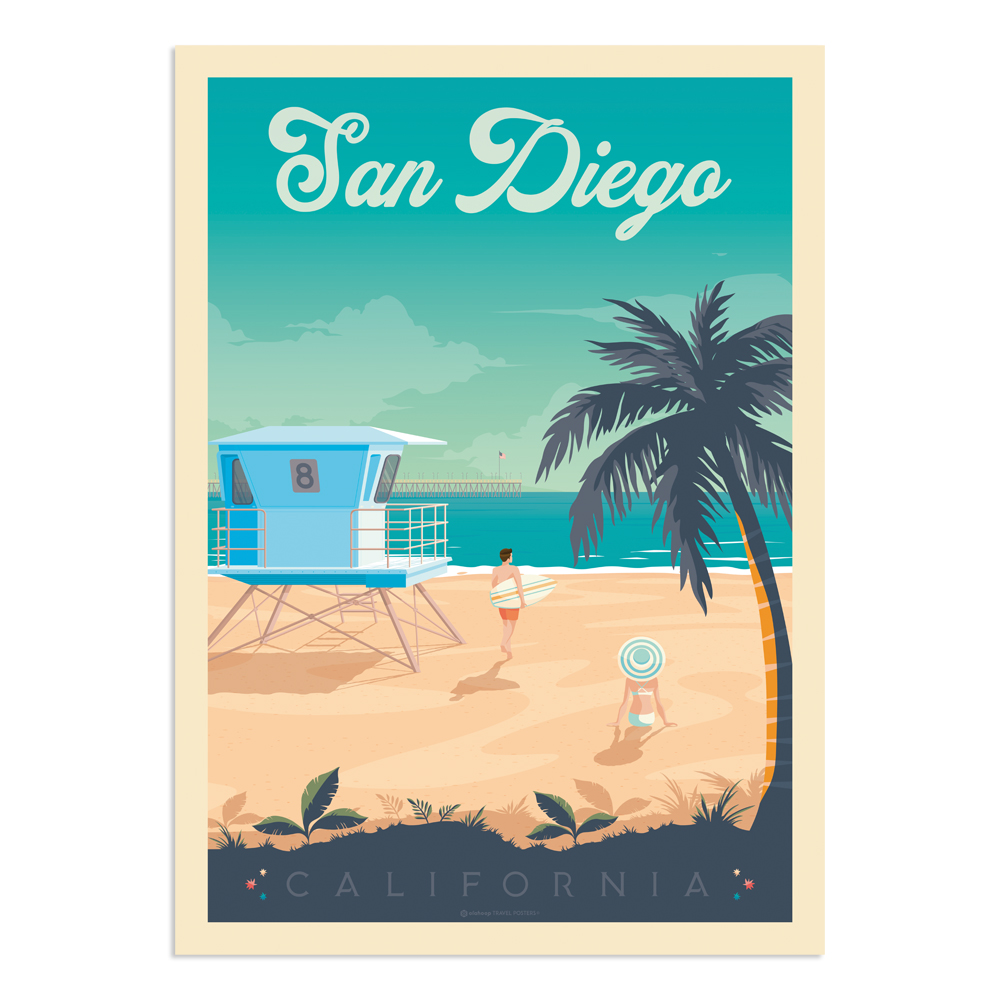 Affiche San Diego 30x40 cm Affiche San Diego 30x40 cm