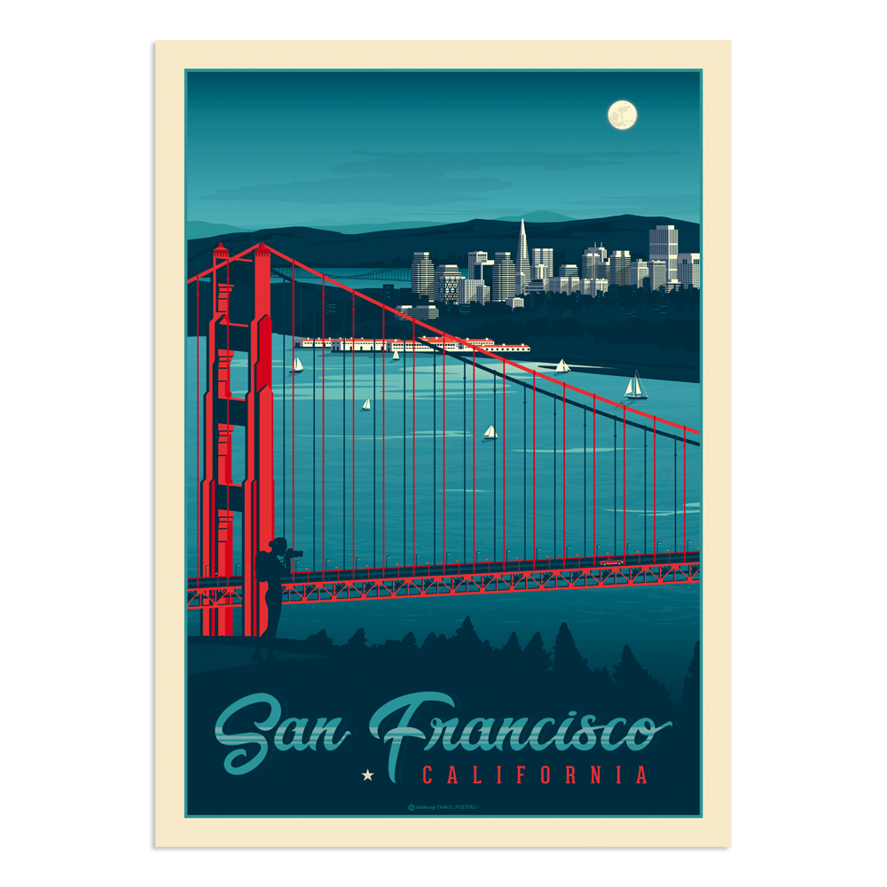 Affiche San Francisco by night 50x70 cm Affiche San Francisco by night 50x70 cm