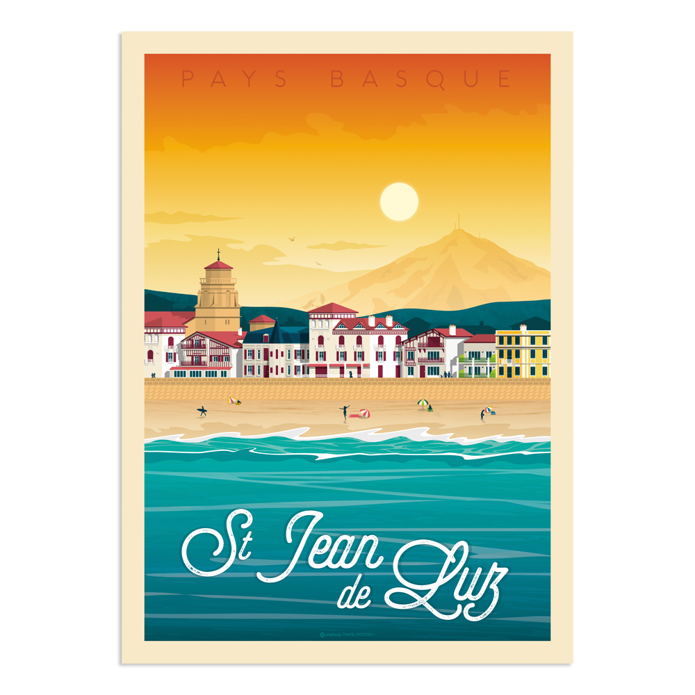 Affiche Saint-Jean-de-Luz 30x40 cm Affiche Saint-Jean-de-Luz 30x40 cm