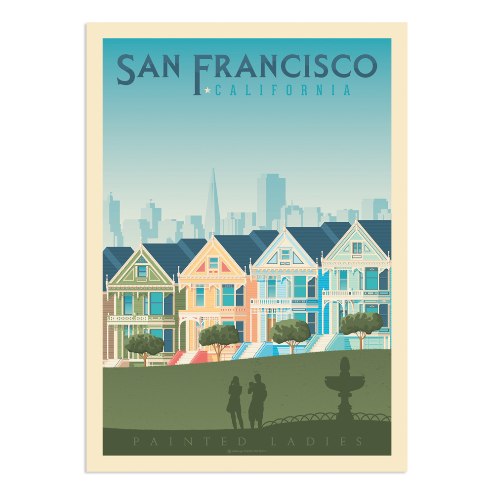 Affiche San Francisco Painted Ladies 30x40 cm Affiche San Francisco Painted Ladies 30x40 cm