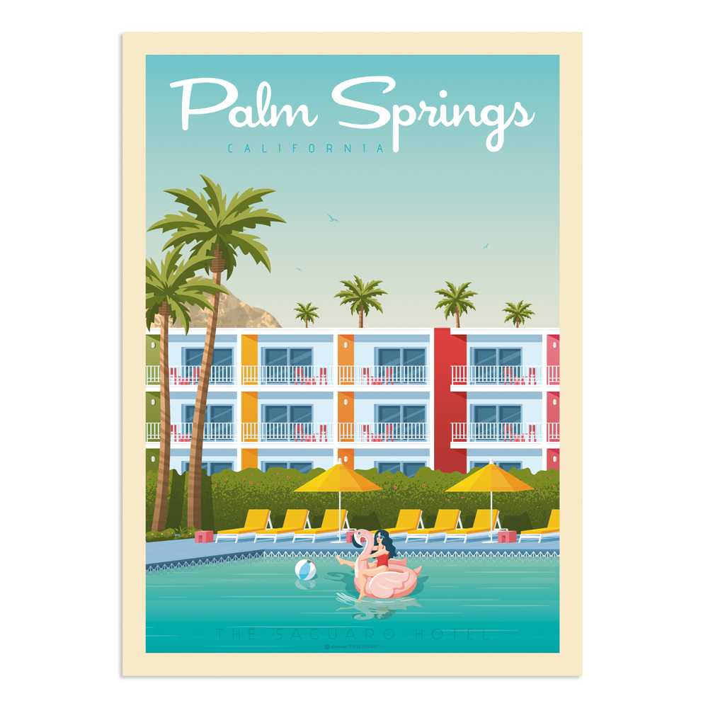 Affiche Palm Springs Saguaro Hotel 21x29,7 cm Affiche Palm Springs Saguaro Hotel 21x29,7 cm