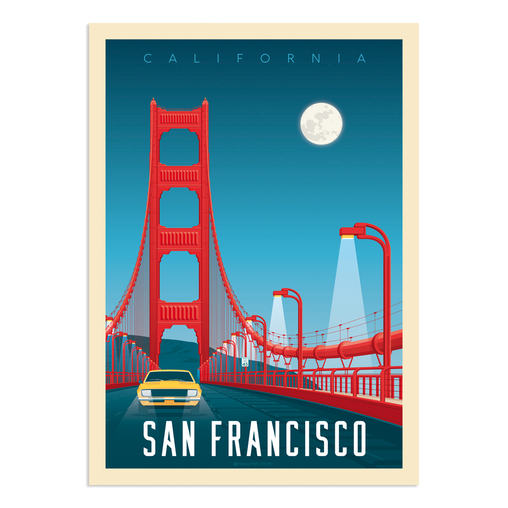 Affiche San Francisco Golden Gate 30x40 cm Affiche San Francisco Golden Gate 30x40 cm