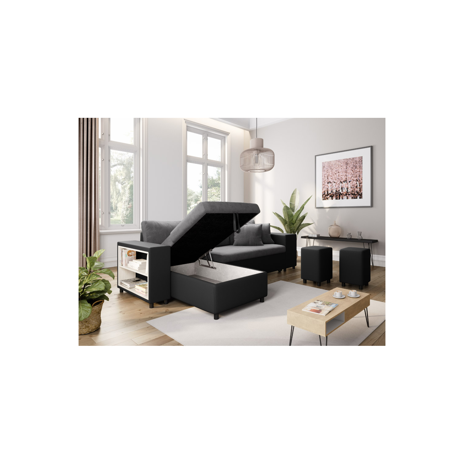 mady - Canapé convertible Gris - Vue supplémentaire 2