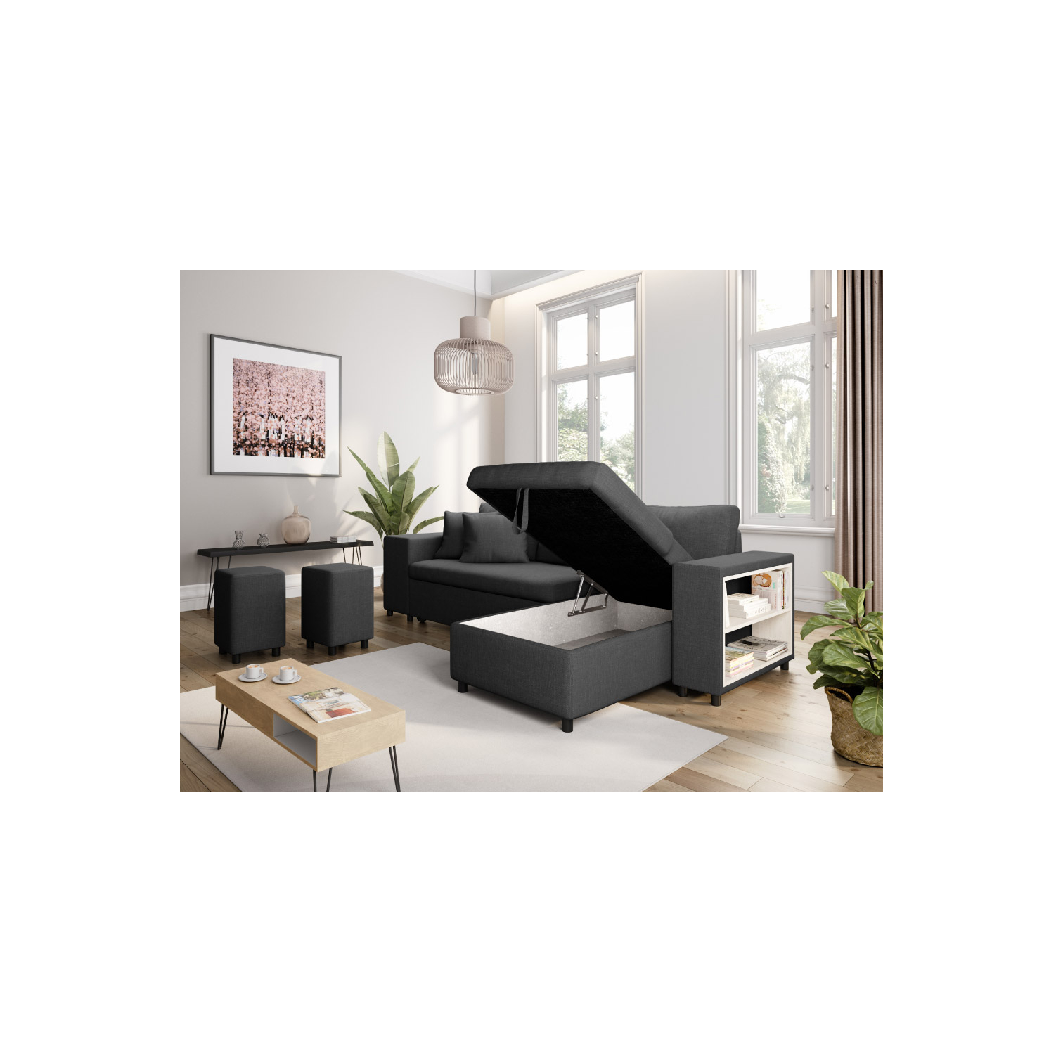 mady - Canapé convertible Gris - Vue supplémentaire 2