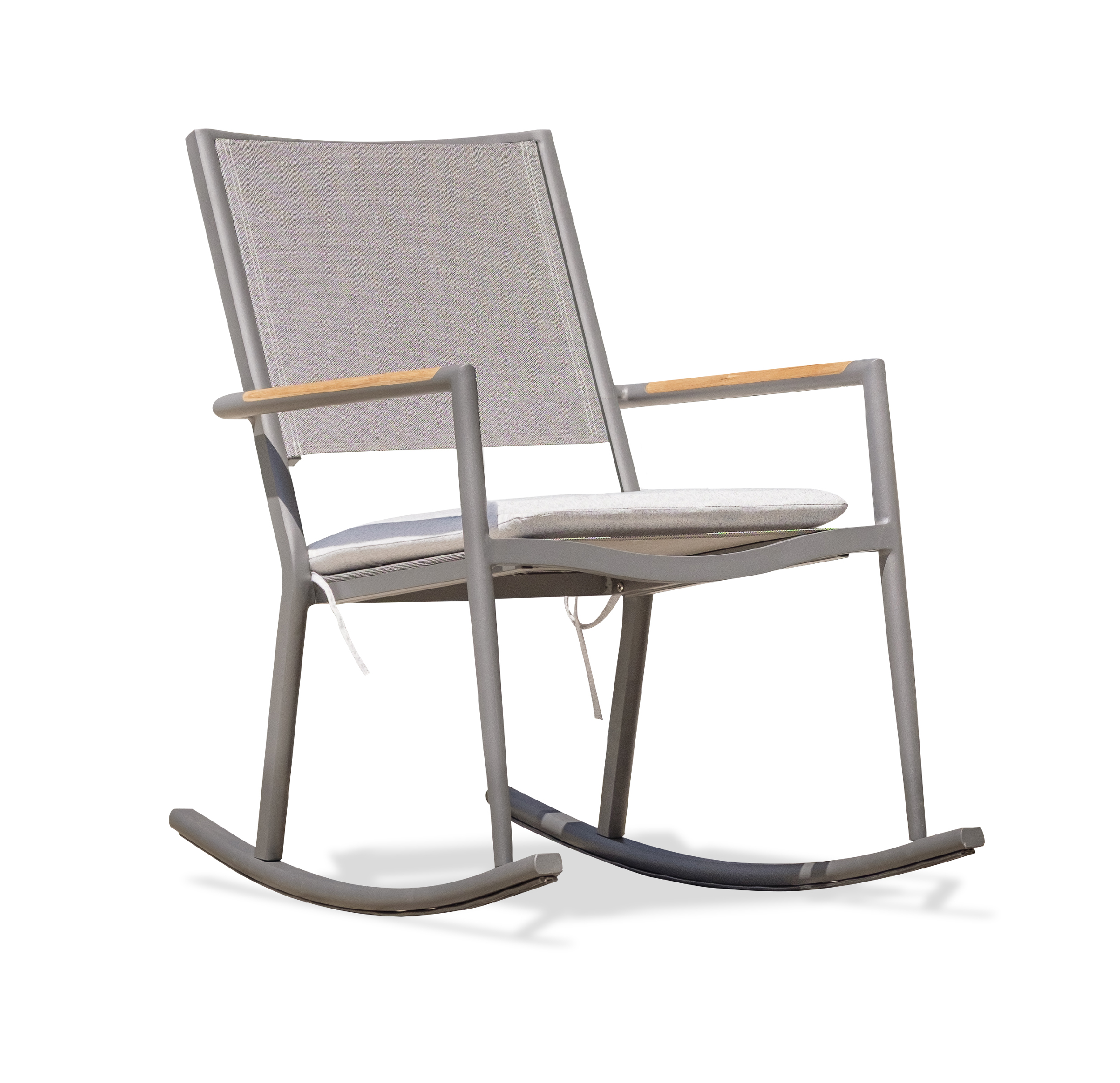 fauteuil à bascule de jardin en aluminium toile plastifiée anthracite