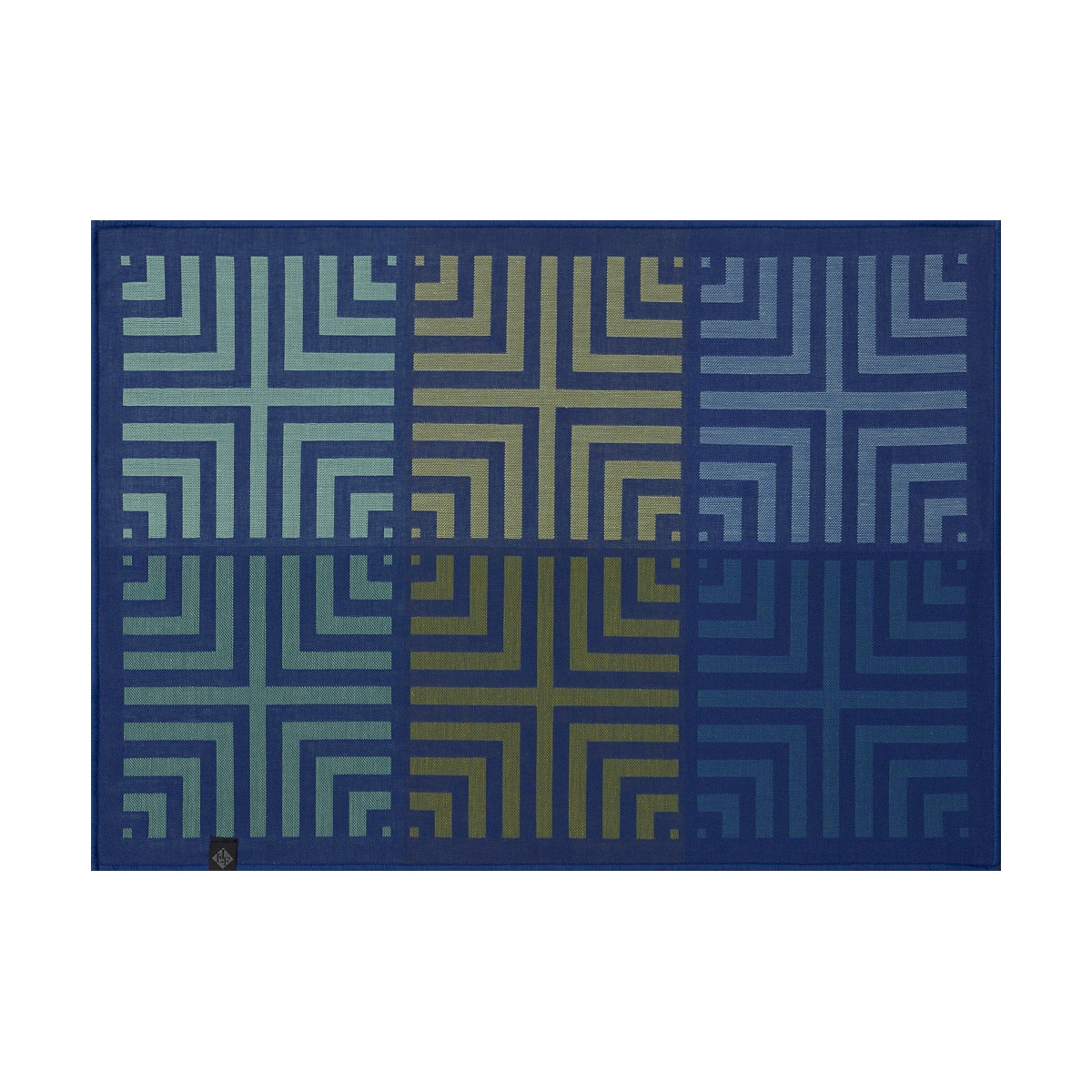 Set de table en coton illusion bleu 50 x 36