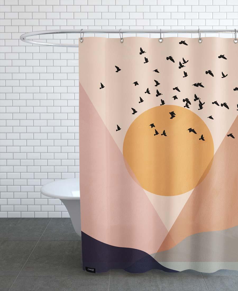 rideau de douche en polyester en multicolore 150x200