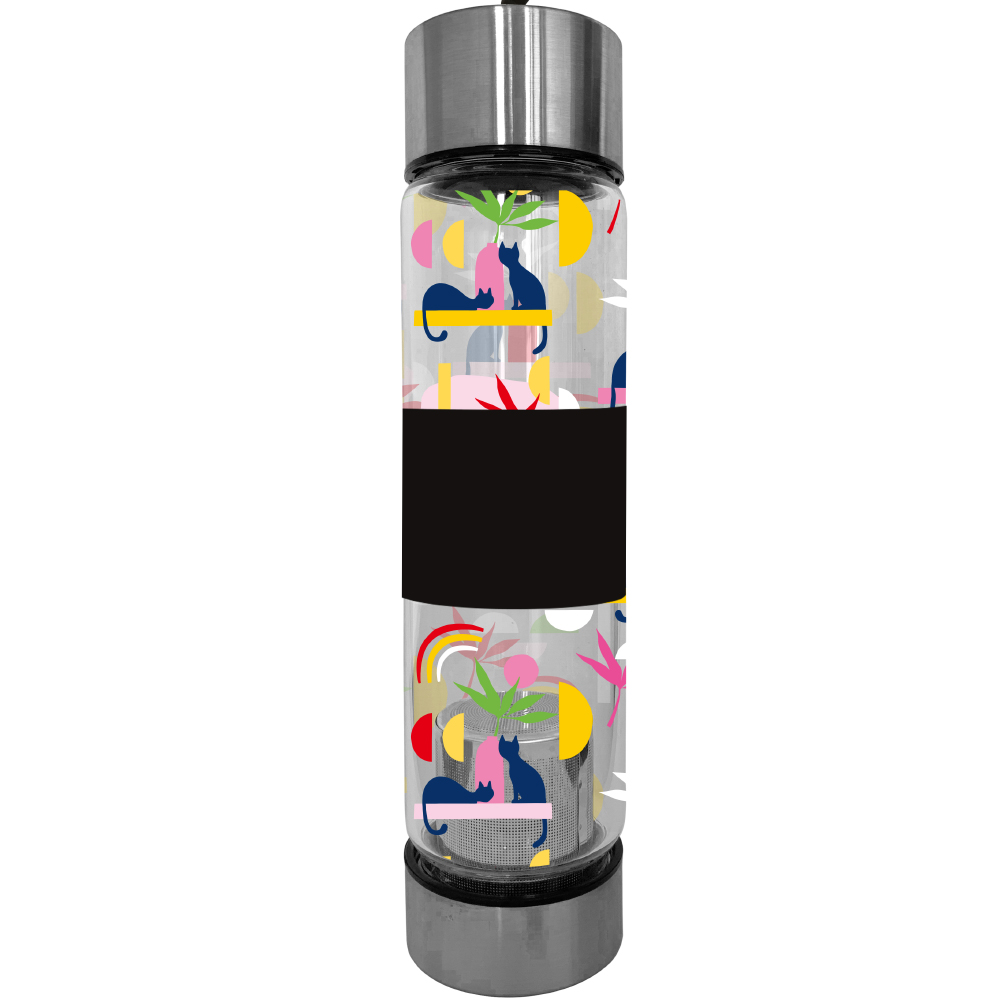 Théière nomade en verre chat 400ml