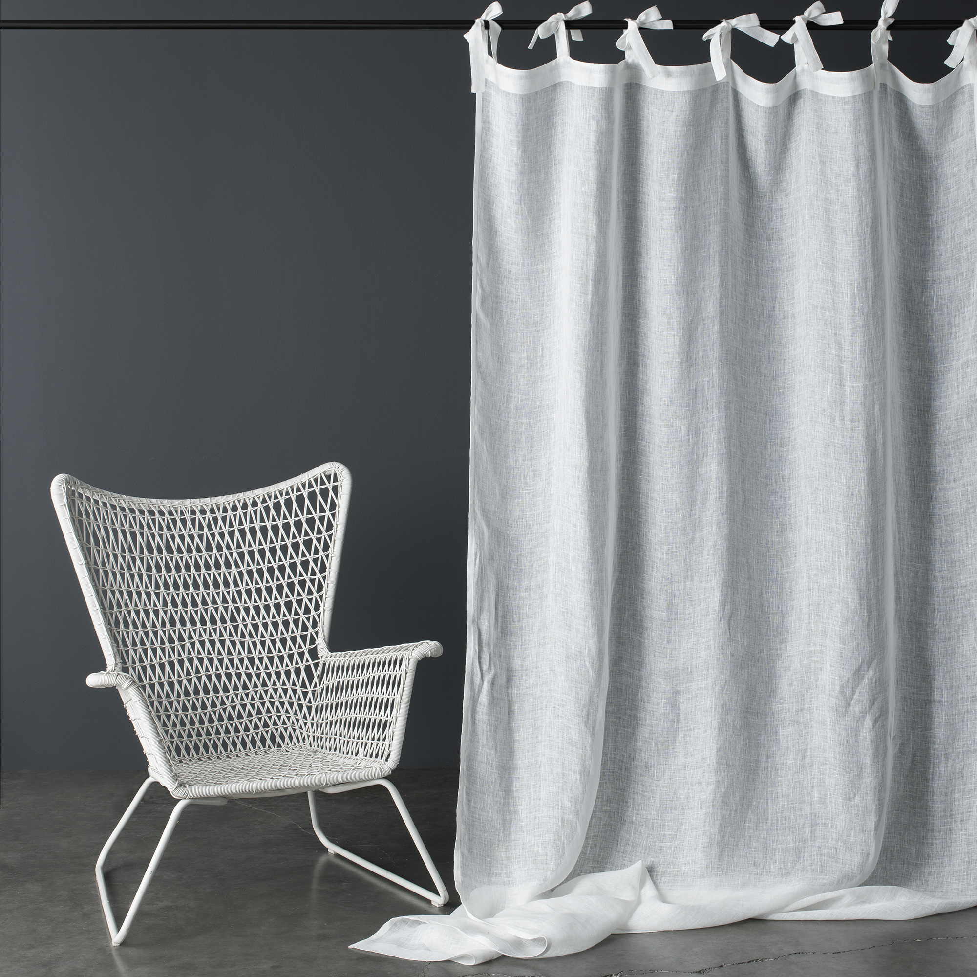 Rideau gaze de lin fine blanc 140X270 CM Rideau gaze de lin fine blanc 140X270 CM