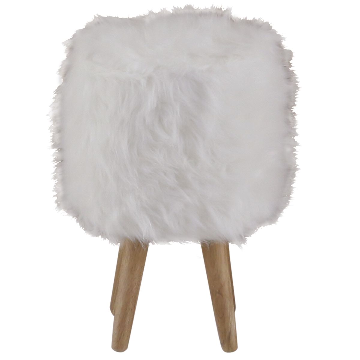Pouf fourrure synthétique et hévéa Pouf fourrure synthétique et hévéa