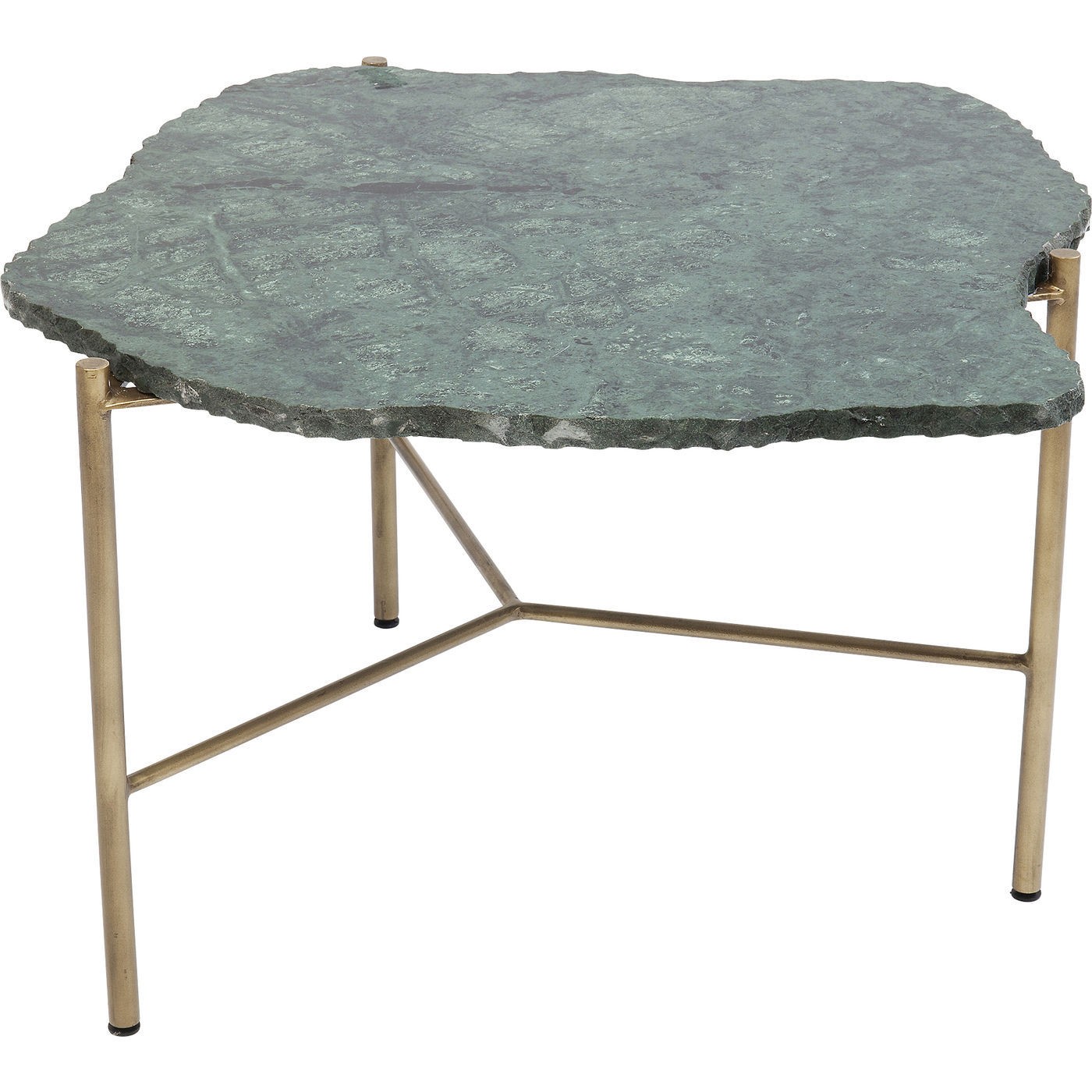 Table basse en marbre vert et acier